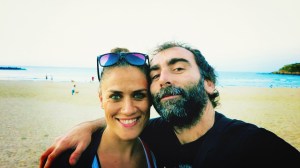 Disfrutando de la playa de Gros