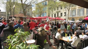 Paella en una de las terrazas